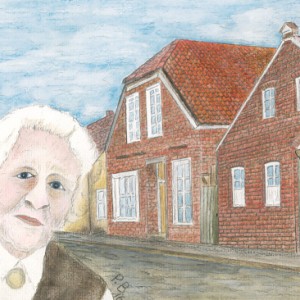 Margret Vitzthum vor der Hauptstraße in Hage