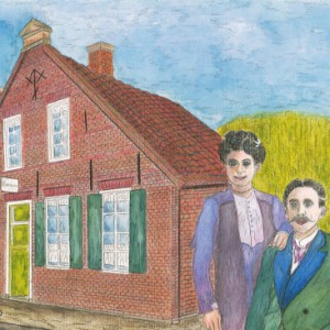 Garrelt und Johanne Gerken vor dem Elternhaus in der Hager Hauptstraße