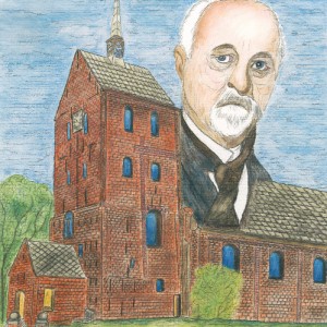 Pastor Abraham Friedrich Köppen (1875 – 1956) vor der St.-Ansgari-Kirche